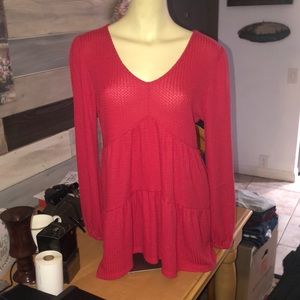 Red Long Maternity Top - small